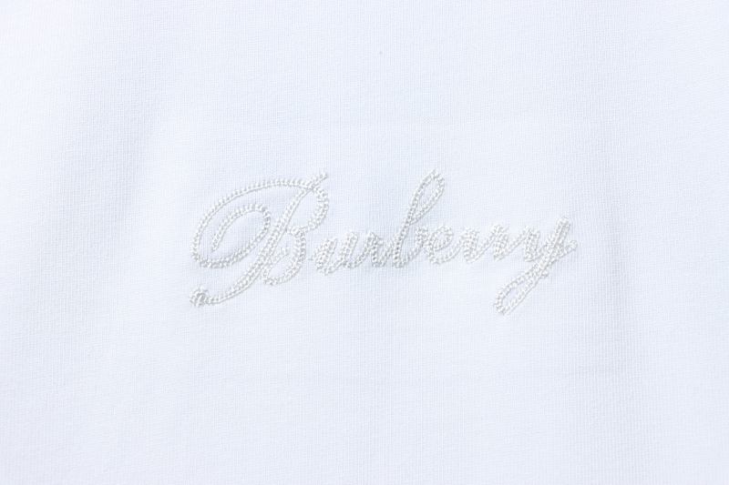 BURBERRY Check Embroidery Letter Short Sleeve T-Shirt Style 4