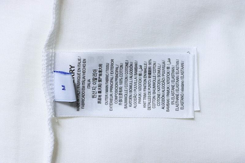 BURBERRY Check Embroidery Letter Short Sleeve T-Shirt Style 4