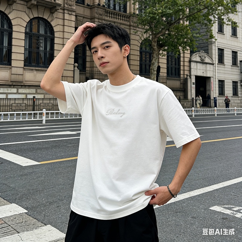 BURBERRY Check Embroidery Letter Short Sleeve T-Shirt Style 4