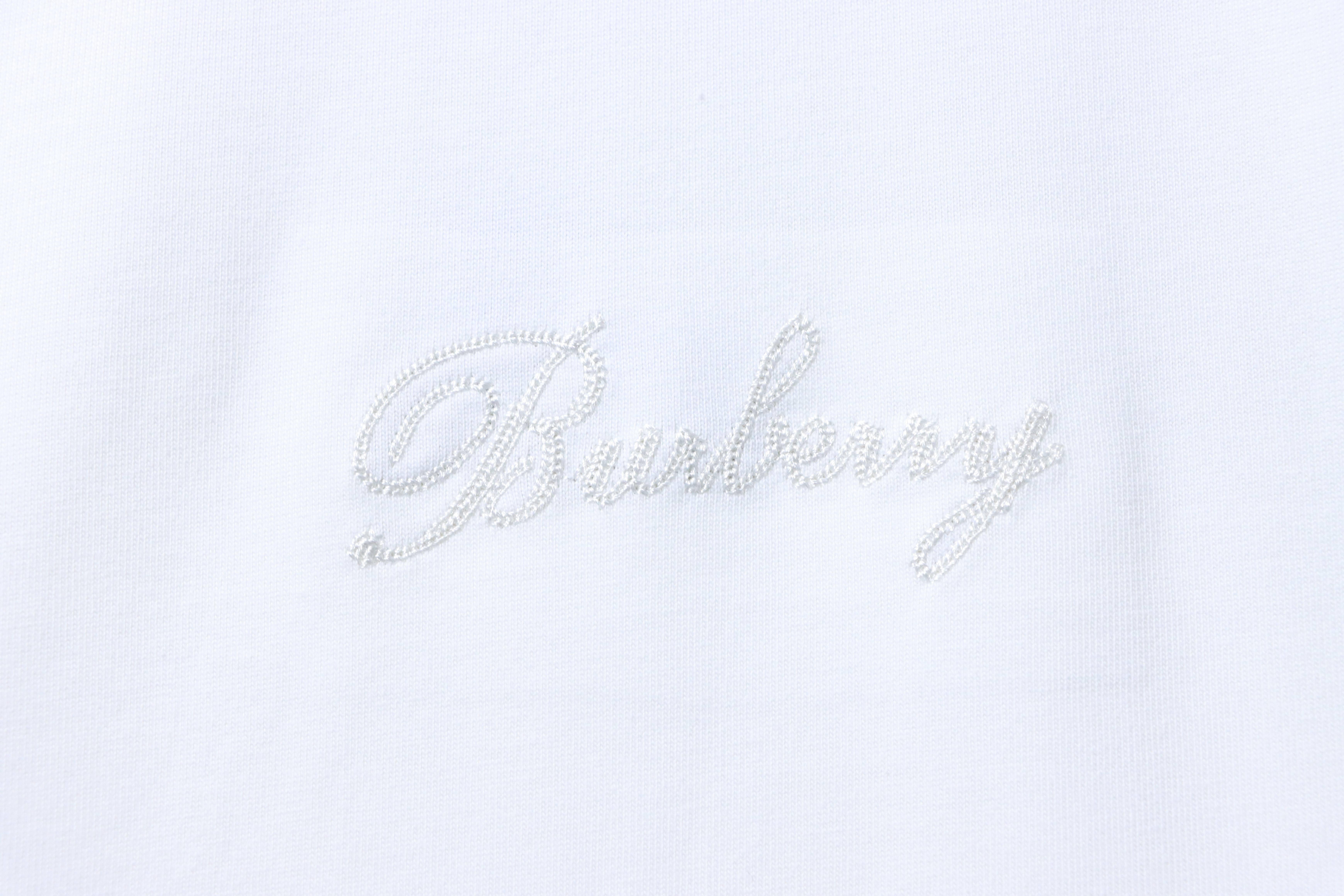 BURBERRY Check Embroidery Letter Short Sleeve T-Shirt Style 4