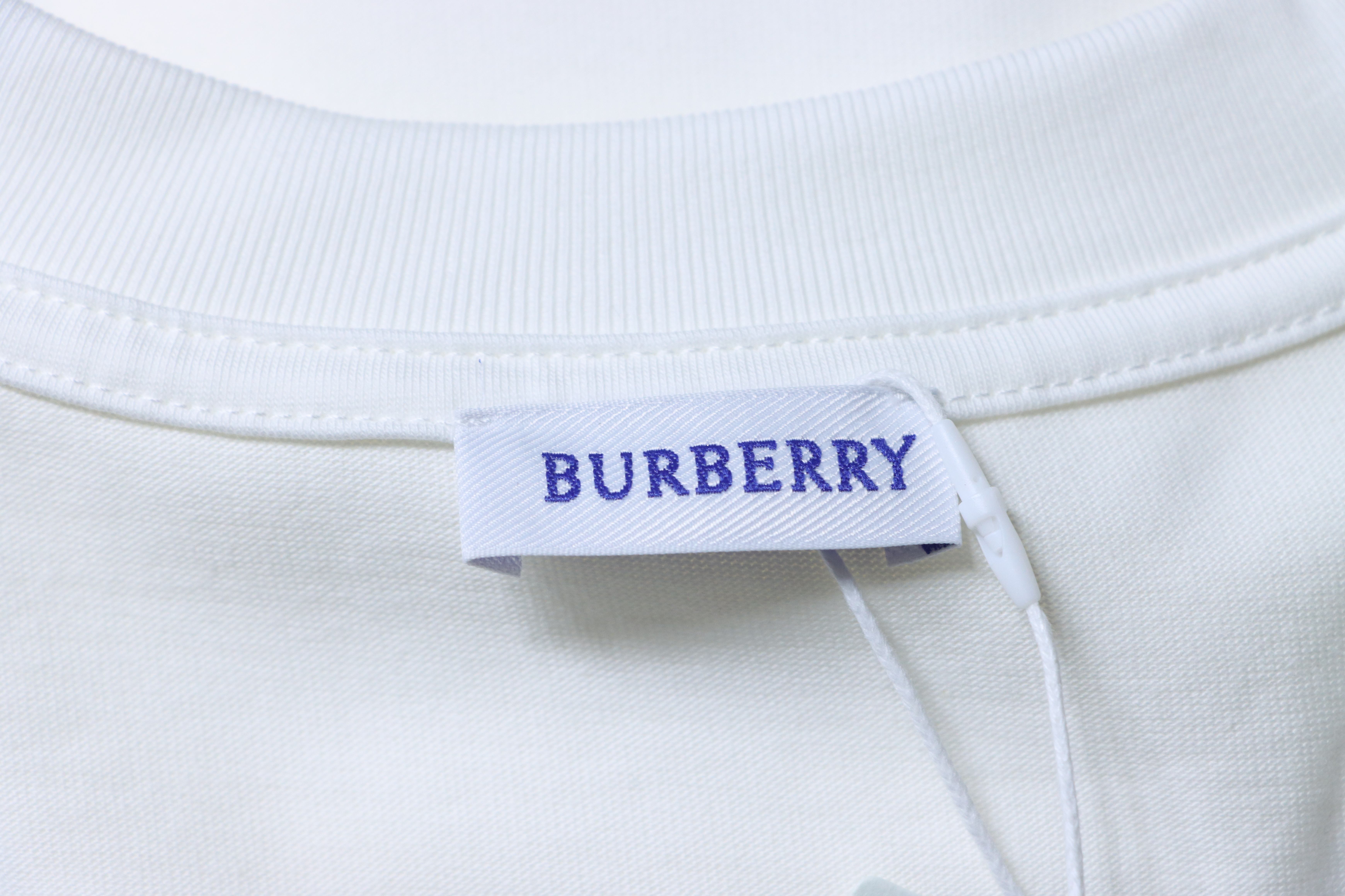 BURBERRY Check Embroidery Letter Short Sleeve T-Shirt Style 4