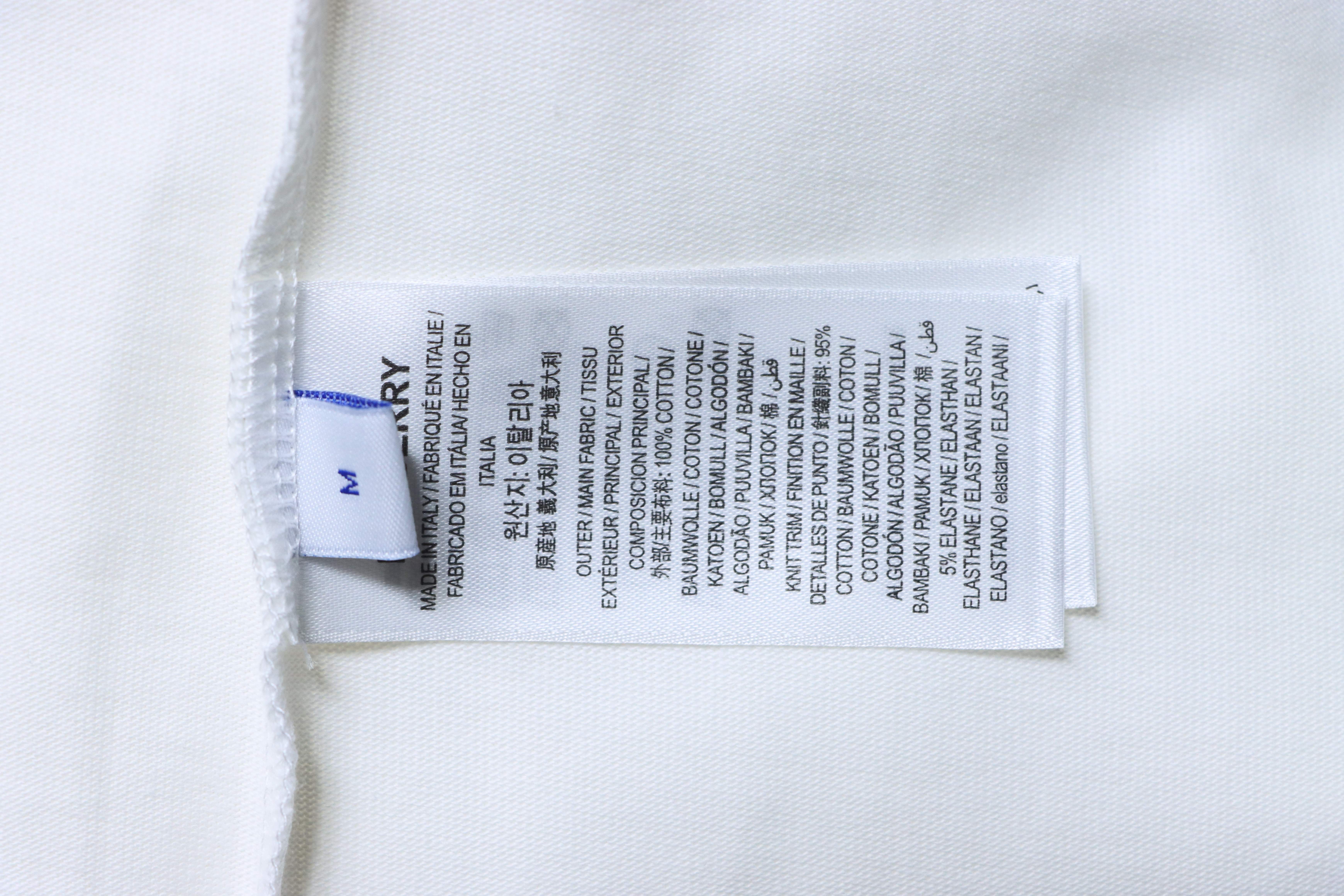 BURBERRY Check Embroidery Letter Short Sleeve T-Shirt Style 4