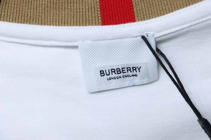BURBERRY Check Embroidery Logo Short Sleeve T-Shirt Style 1