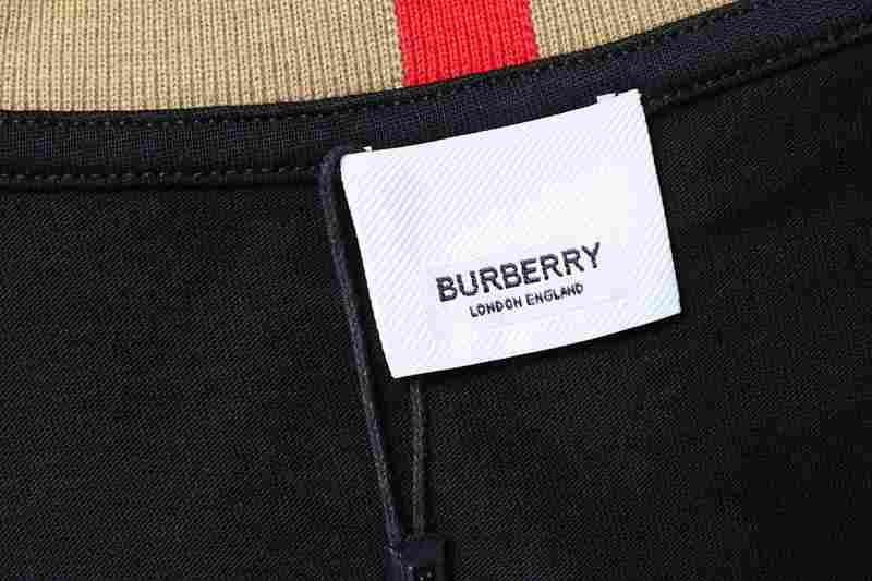 BURBERRY Check Embroidery Logo Short Sleeve T-Shirt Style 2