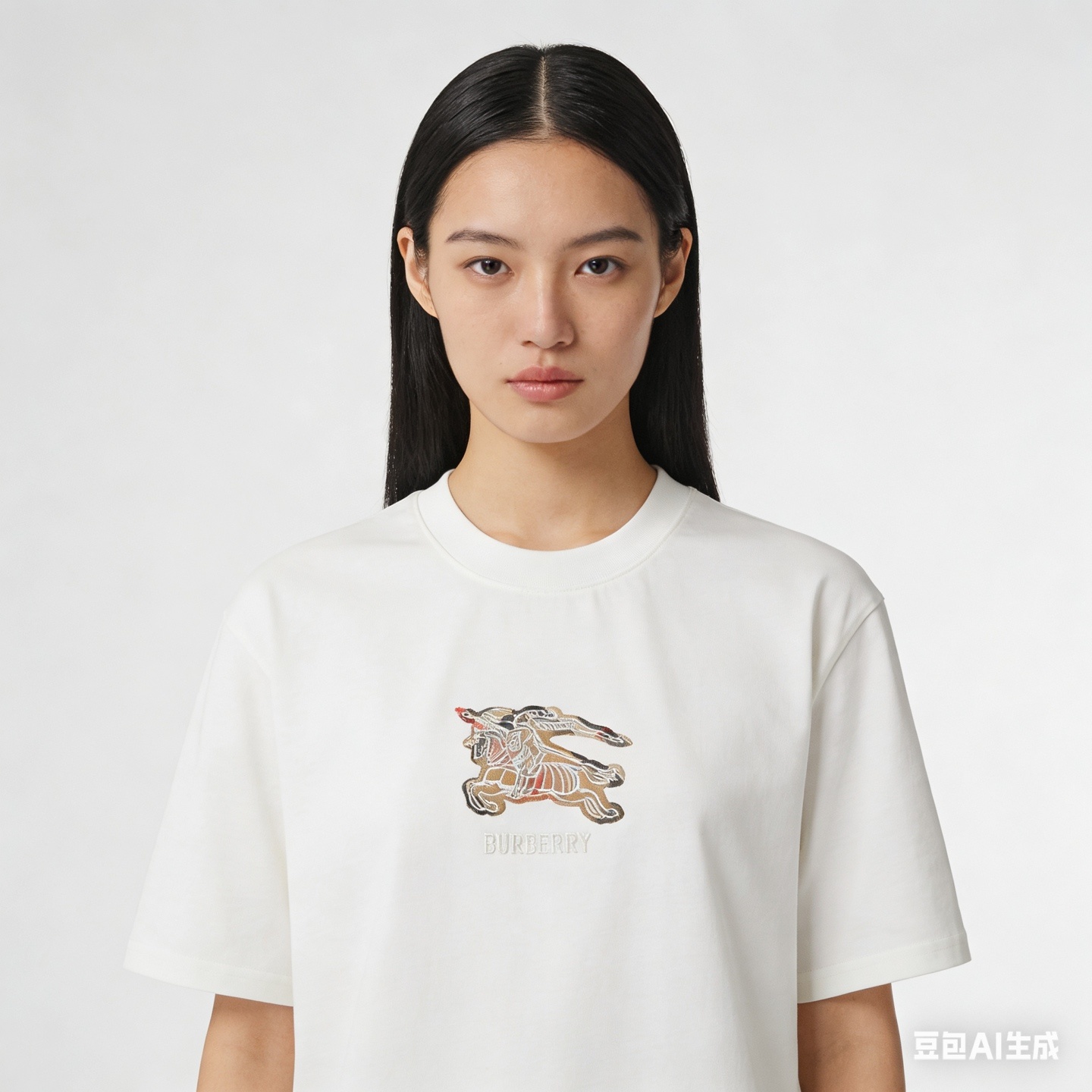 BURBERRY Check Equestrian Short Sleeve T-Shirt Style 4