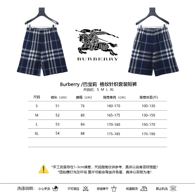 BURBERRY Check Knit Shorts Style 1 02