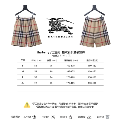 BURBERRY Check Knit Shorts Style 2 02
