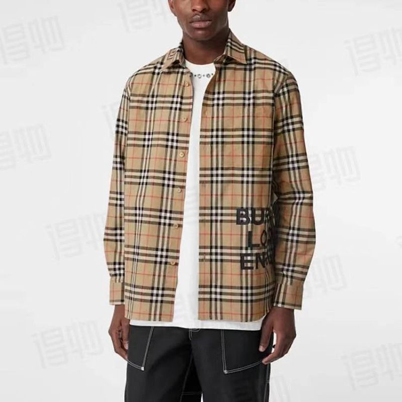 BURBERRY Check Letter Cotton Shirt