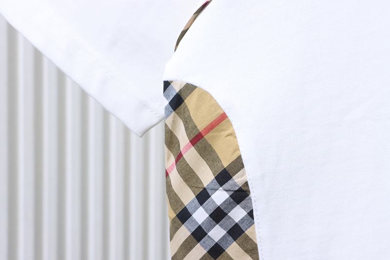 BURBERRY Check Panel Embroidery Short Sleeve T-Shirt Style 1