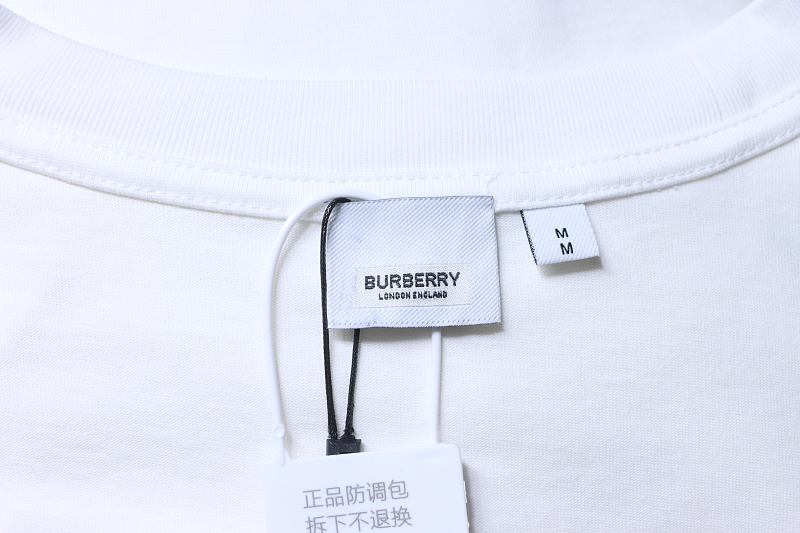 BURBERRY Check Panel Embroidery Short Sleeve T-Shirt Style 1