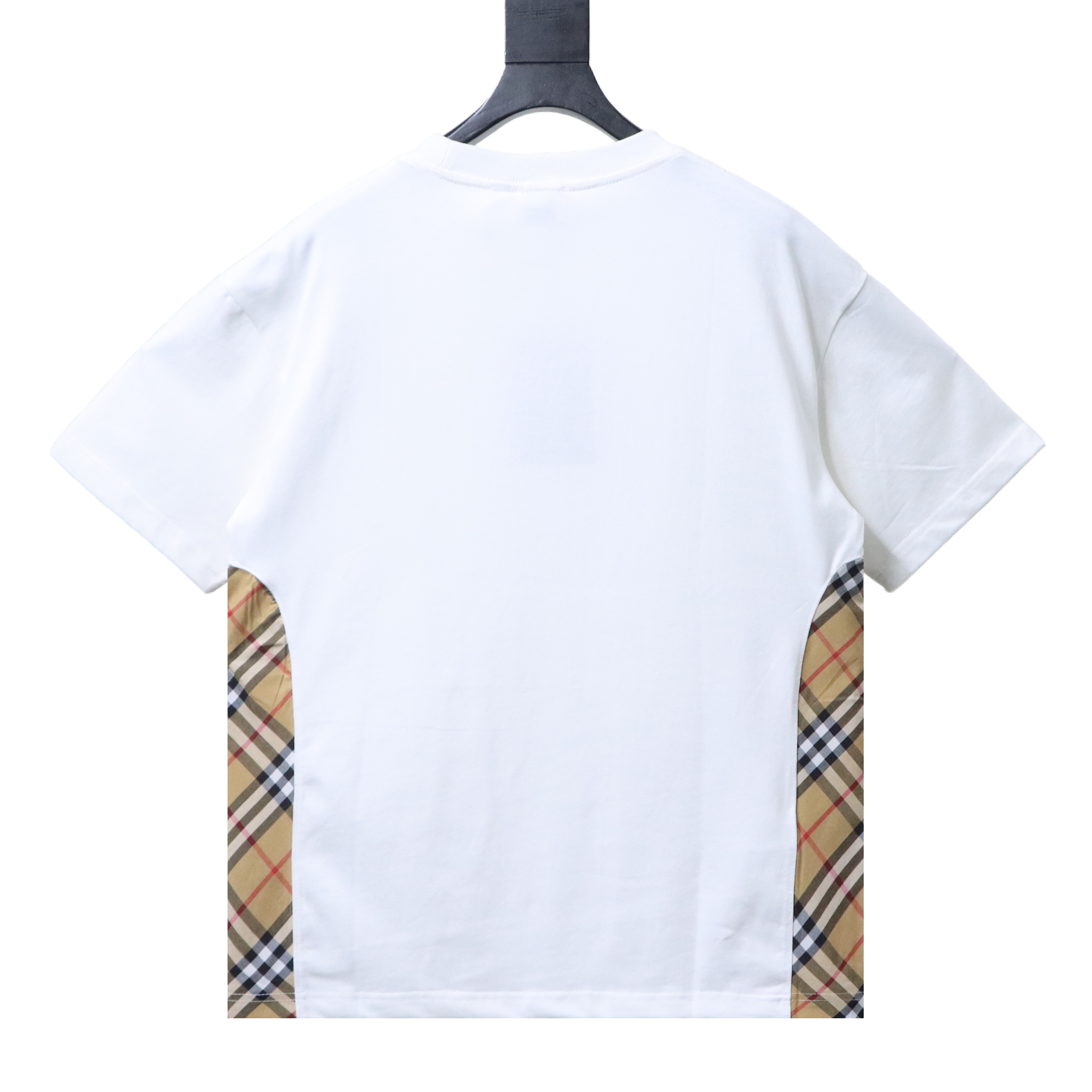 BURBERRY Check Panel Embroidery Short Sleeve T-Shirt Style 1