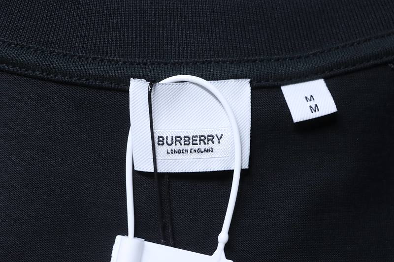 BURBERRY Check Panel Embroidery Short Sleeve T-Shirt Style 2