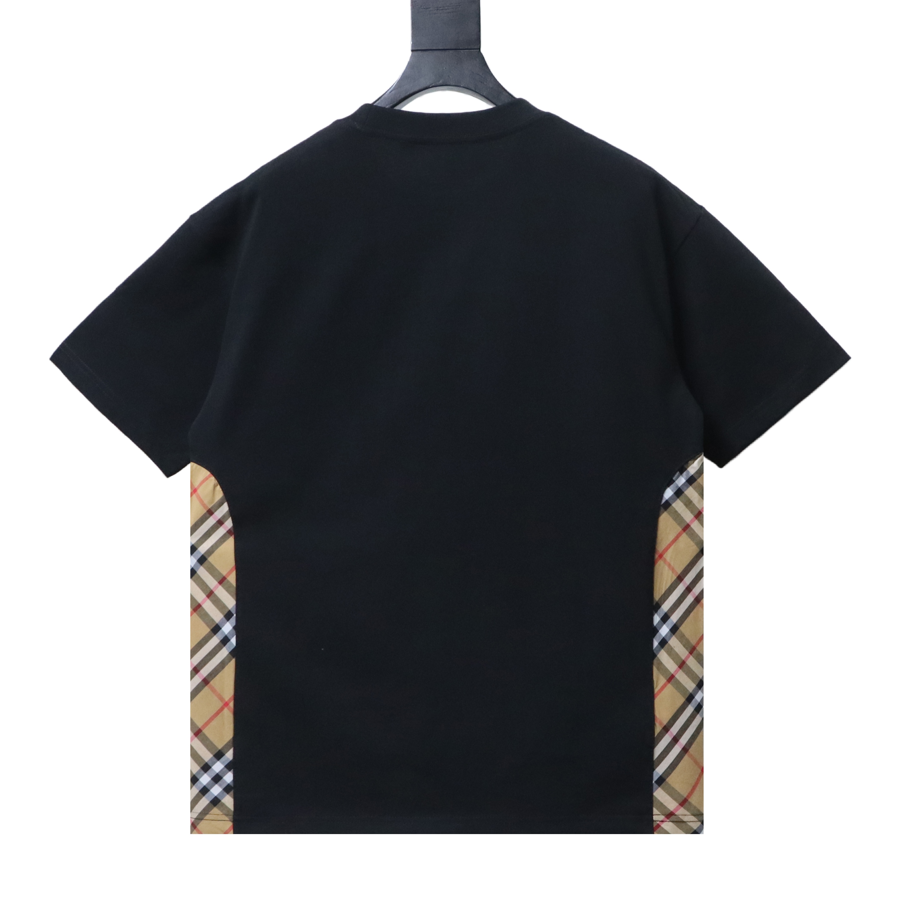 BURBERRY Check Panel Embroidery Short Sleeve T-Shirt Style 2