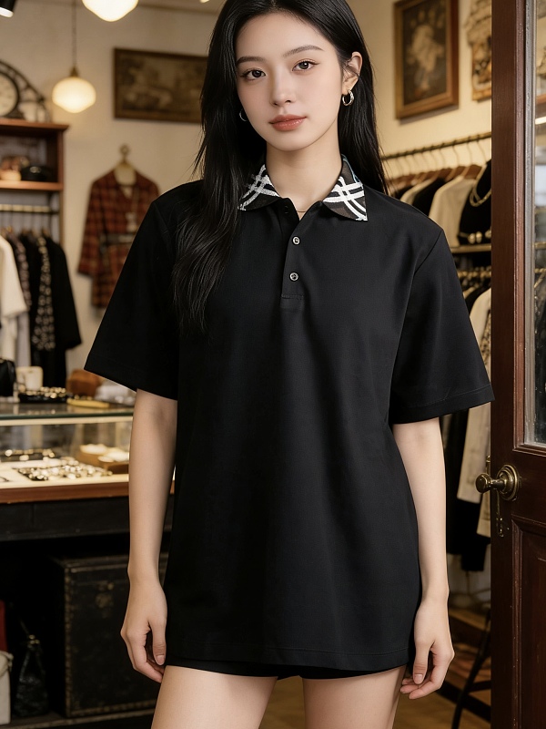 BURBERRY Check Short Sleeve Polo Shirt
