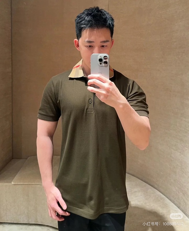 BURBERRY Check Short Sleeve Polo Shirt Style 2