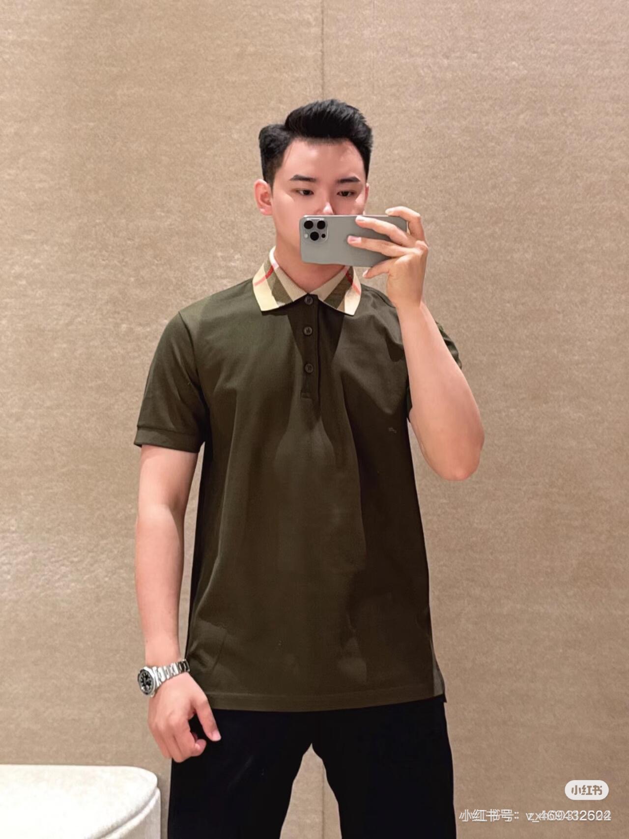 BURBERRY Check Short Sleeve Polo Shirt Style 2