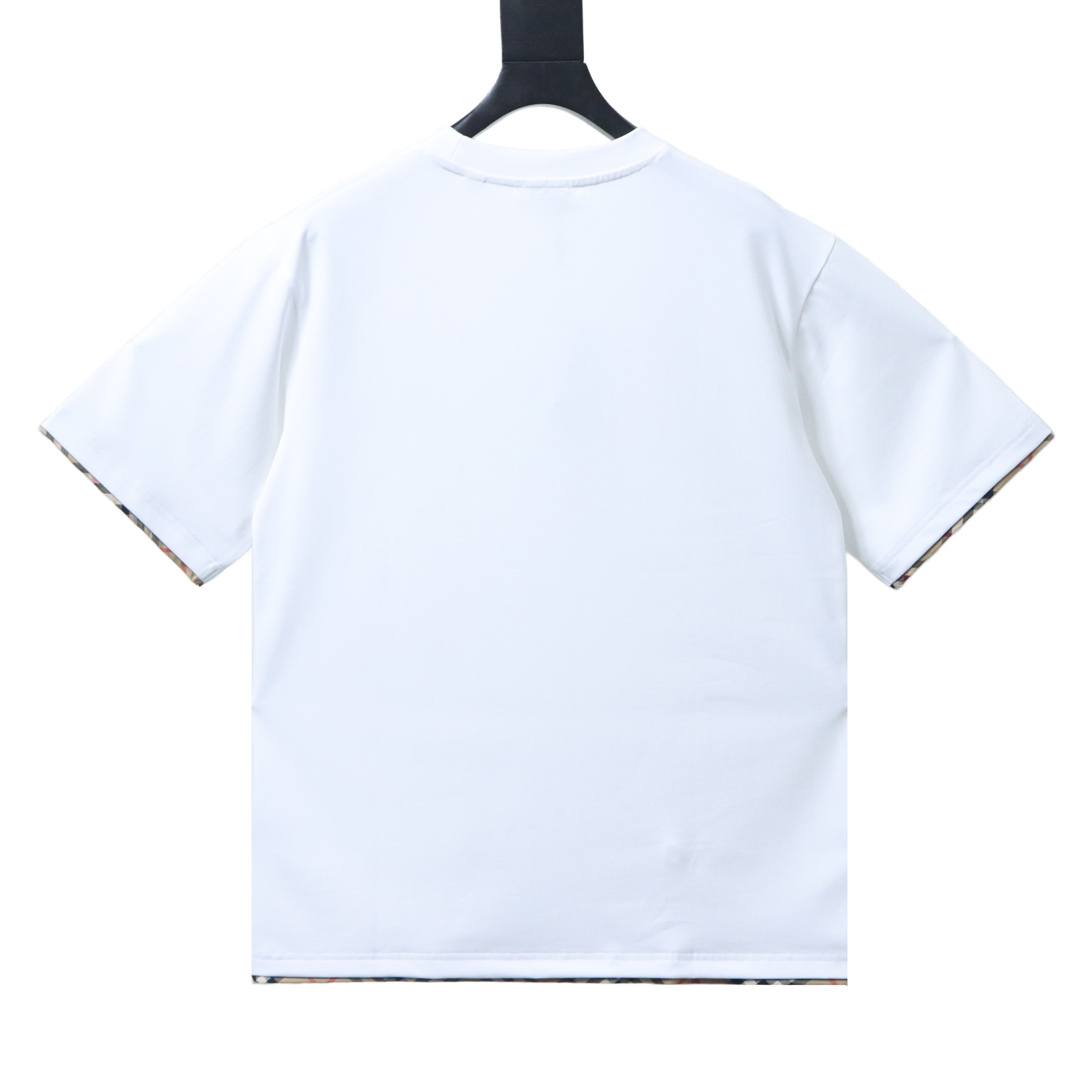BURBERRY Check Trim Equestrian Embroidery Short Sleeve T-Shirt Style 1