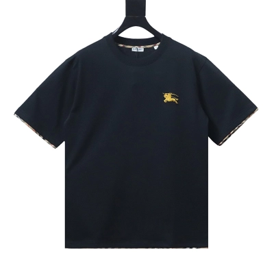 BURBERRY Check Trim Equestrian Embroidery Short Sleeve T-Shirt Style 2 01