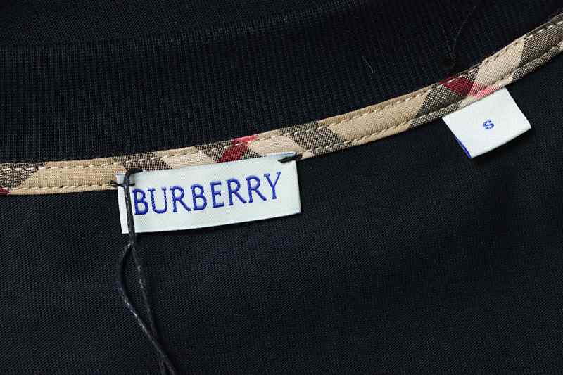 BURBERRY Check Trim Equestrian Embroidery Short Sleeve T-Shirt Style 2