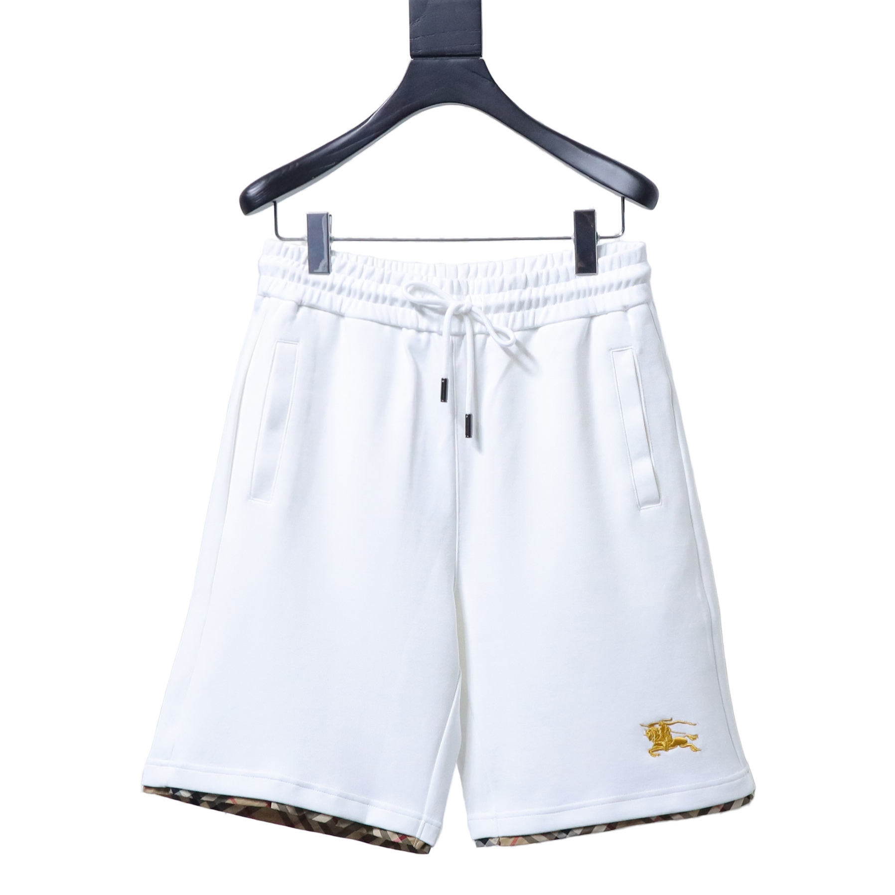 BURBERRY Check Trim Equestrian Embroidery Shorts Style 1