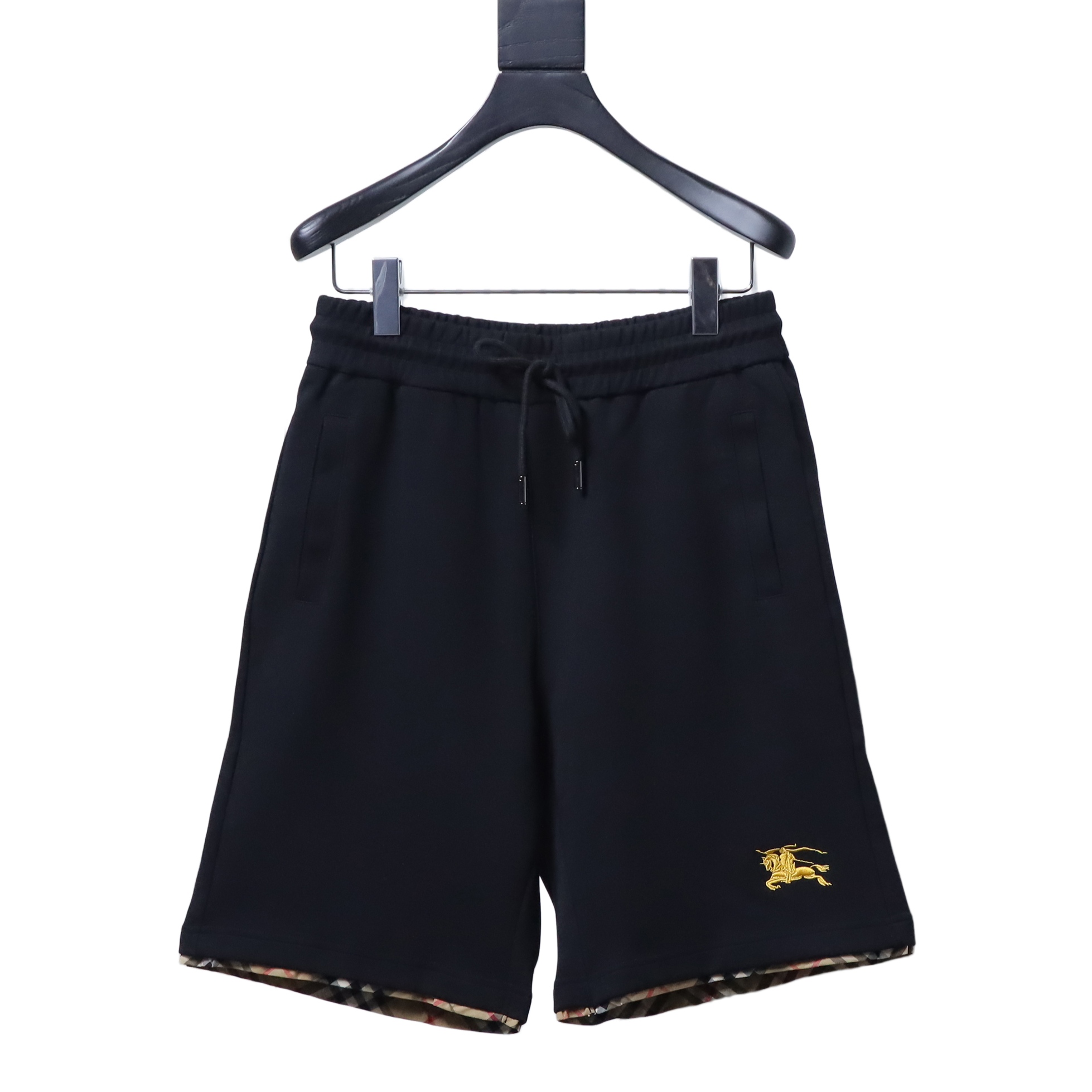 BURBERRY Check Trim Equestrian Embroidery Shorts Style 2
