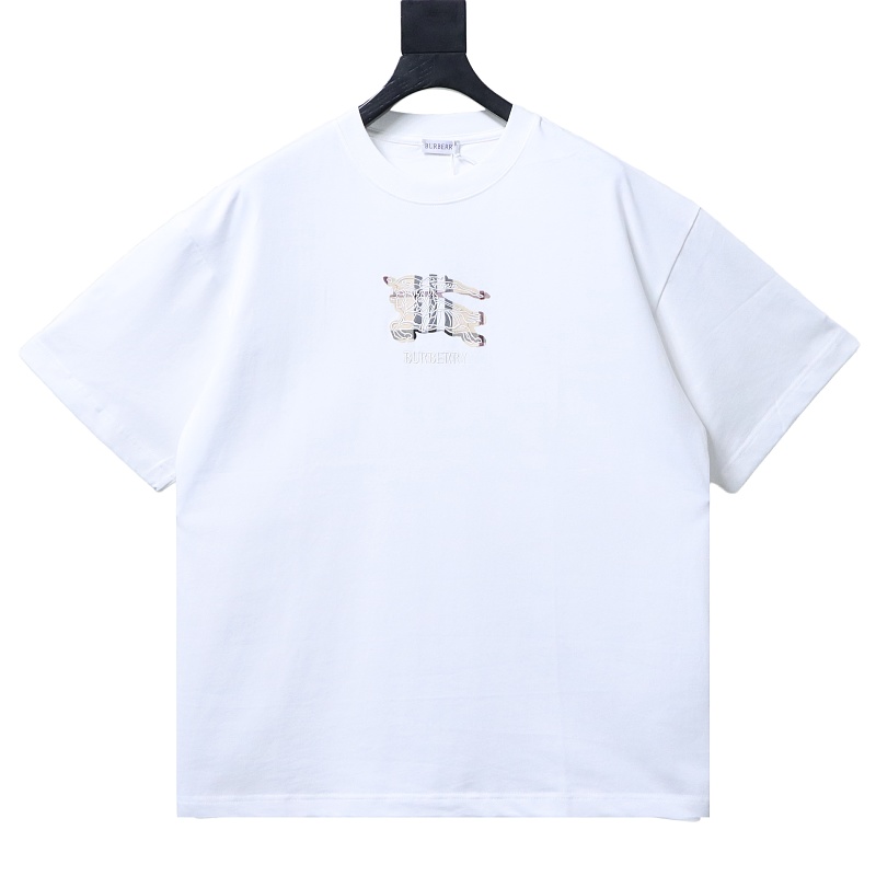 BURBERRY Chest Check Equestrian Embroidery Short Sleeve T-Shirt Style 1