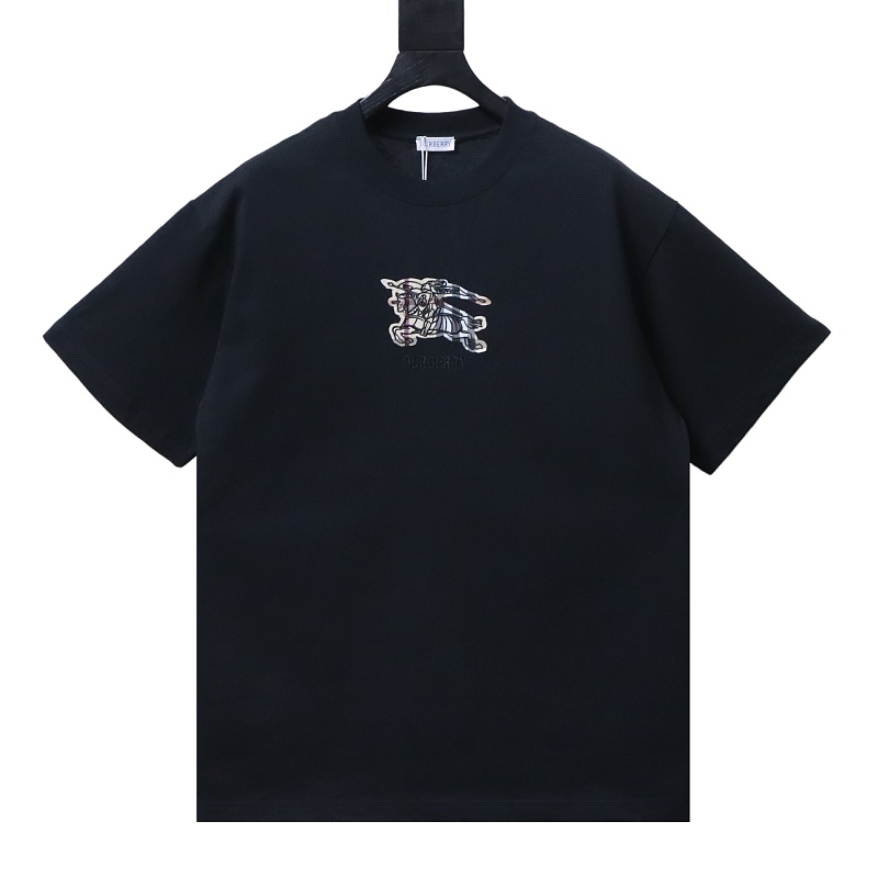 BURBERRY Chest Check Equestrian Embroidery Short Sleeve T-Shirt Style 2