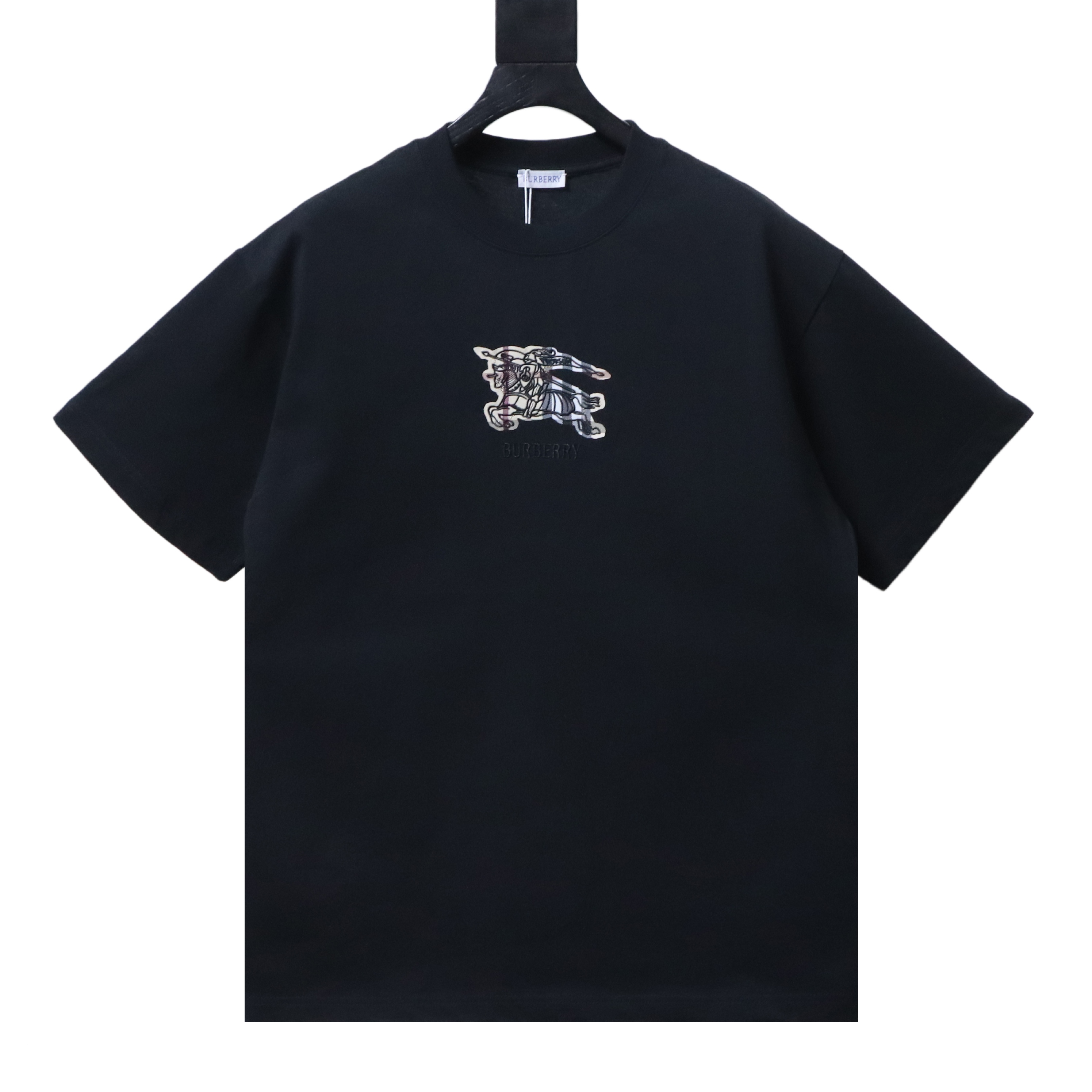 BURBERRY Chest Check Equestrian Embroidery Short Sleeve T-Shirt Style 2