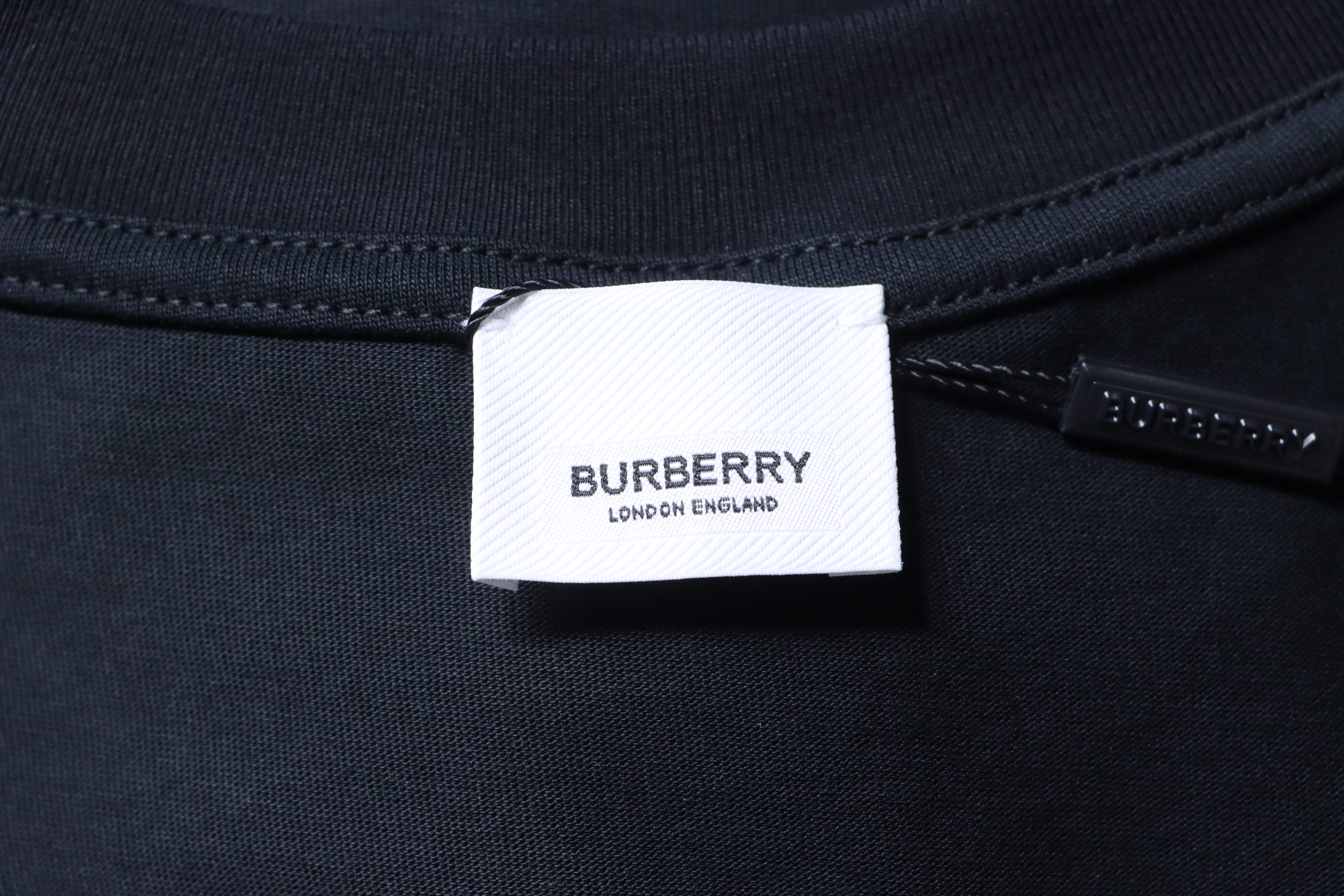 BURBERRY Classic Logo Letter Print Crew Neck Short Sleeve T-Shirt Style 3