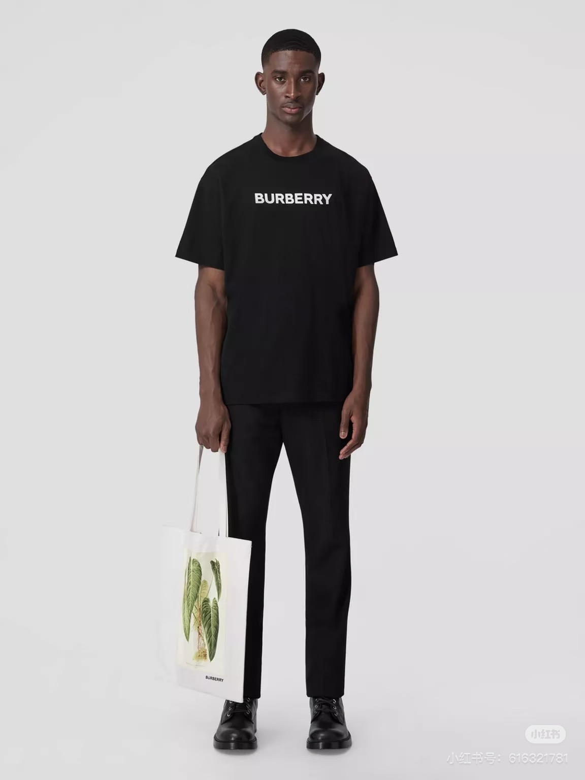 BURBERRY Classic Logo Letter Print Crew Neck Short Sleeve T-Shirt Style 3