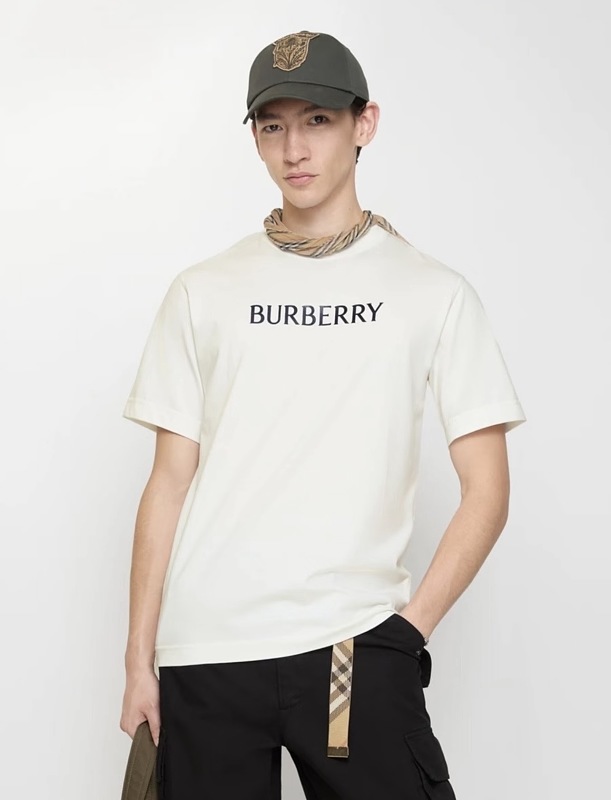BURBERRY Classic Silicone Logo Letter Letter Crew Neck Short Sleeve T-Shirt Style 1