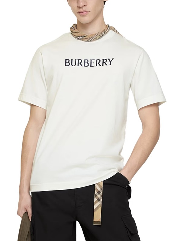 BURBERRY Classic Silicone Logo Letter Letter Crew Neck Short Sleeve T-Shirt Style 1
