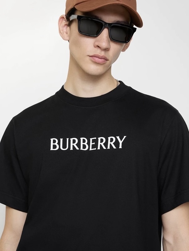 BURBERRY Classic Silicone Logo Letter Letter Crew Neck Short Sleeve T-Shirt Style 2