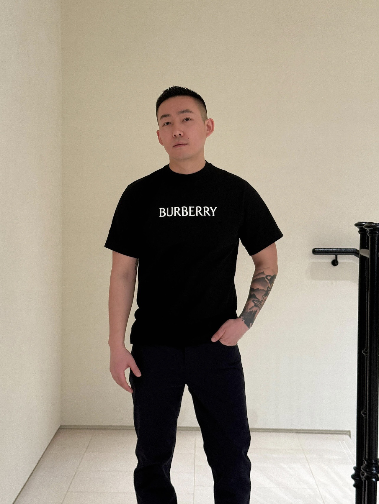 BURBERRY Classic Silicone Logo Letter Letter Crew Neck Short Sleeve T-Shirt Style 2