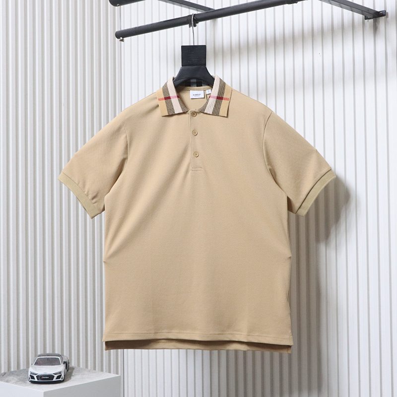 BURBERRY Collar Check Contrast Short Sleeve Polo Shirt Style 1