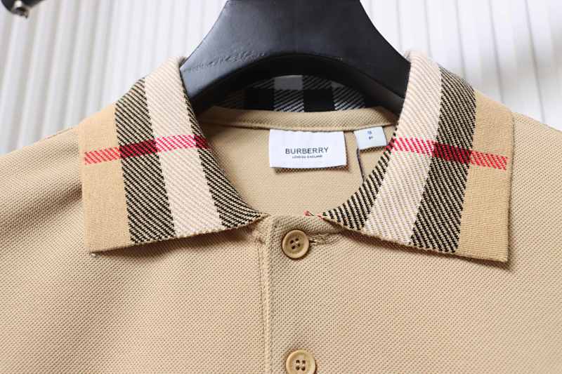 BURBERRY Collar Check Contrast Short Sleeve Polo Shirt Style 1