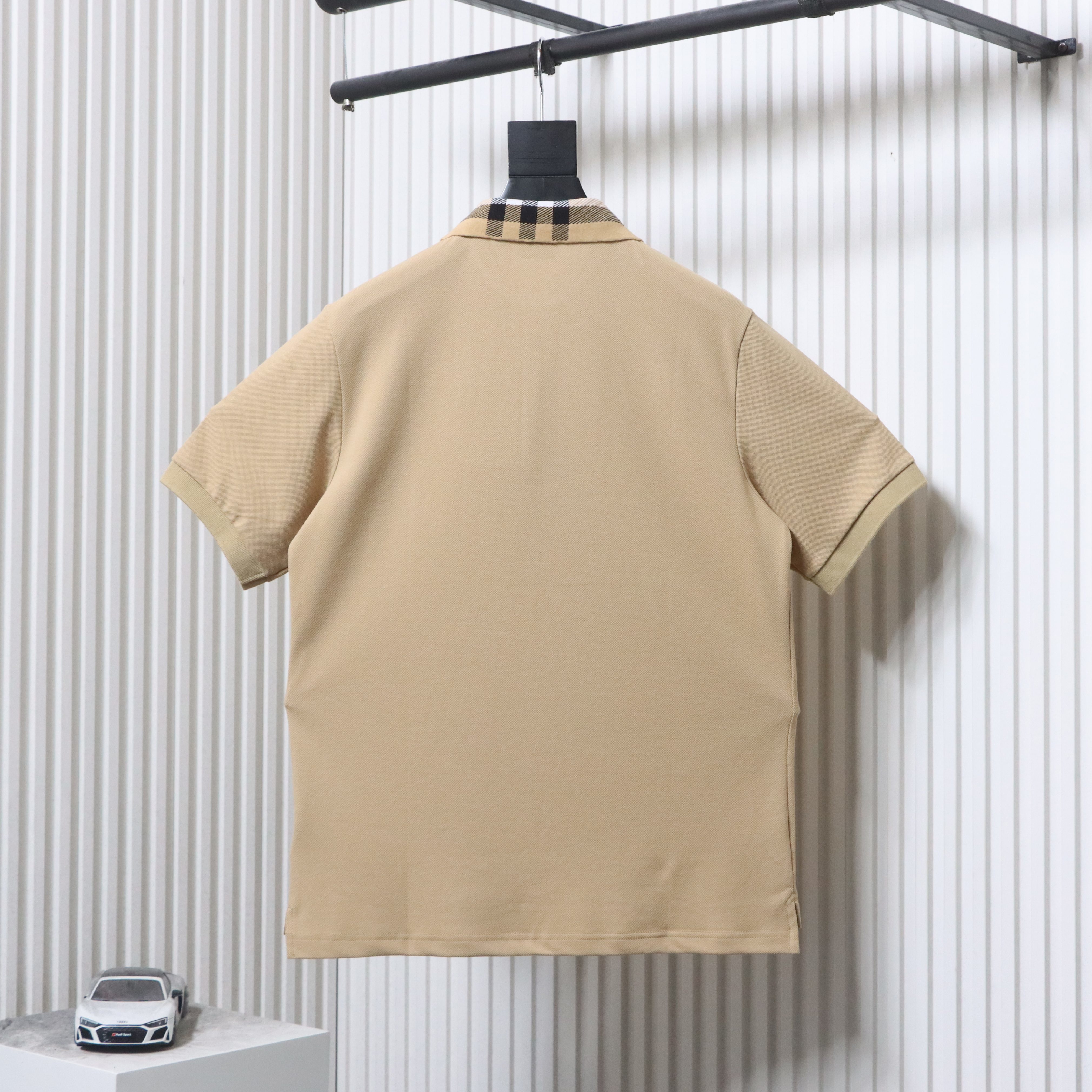 BURBERRY Collar Check Contrast Short Sleeve Polo Shirt Style 1