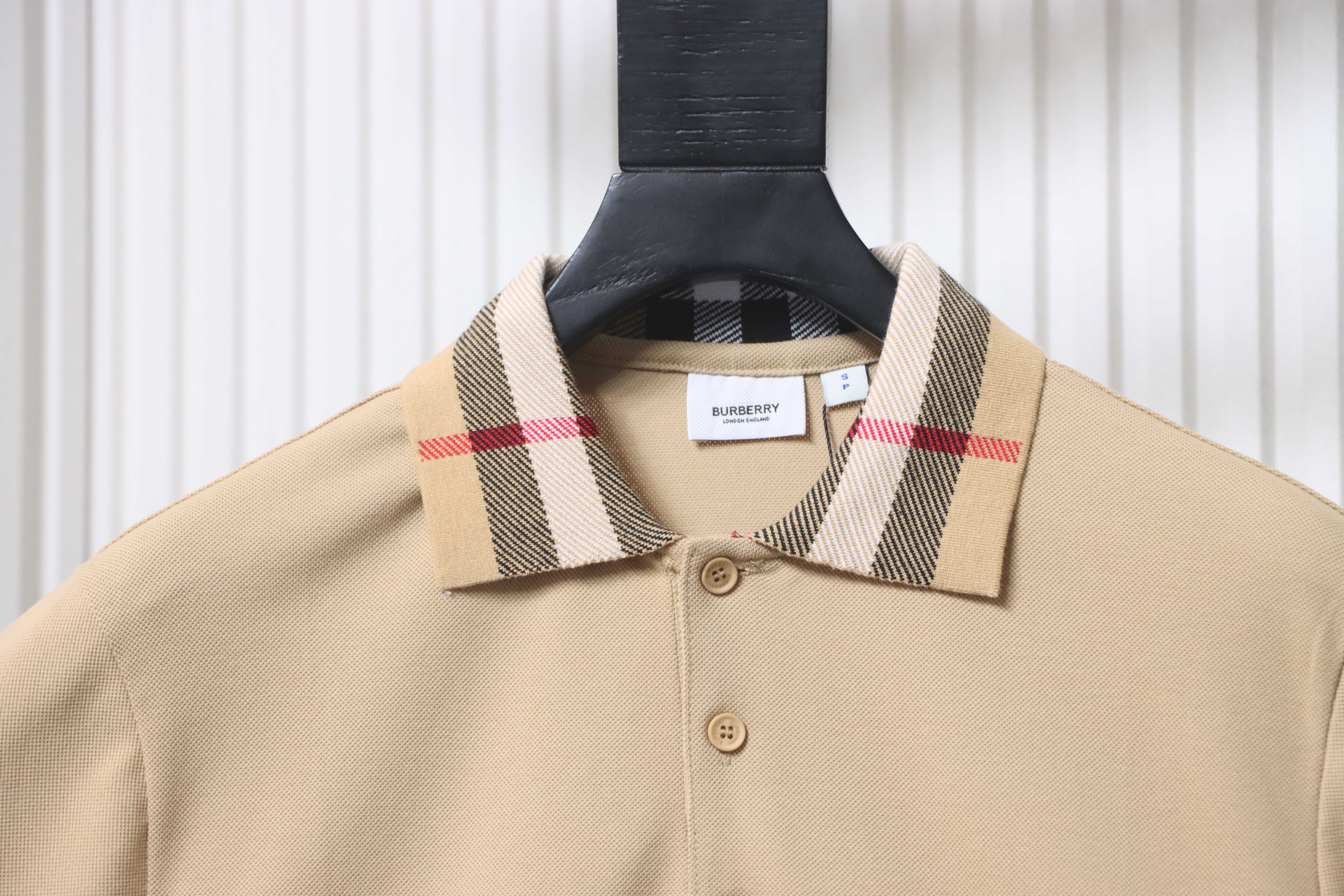 BURBERRY Collar Check Contrast Short Sleeve Polo Shirt Style 1