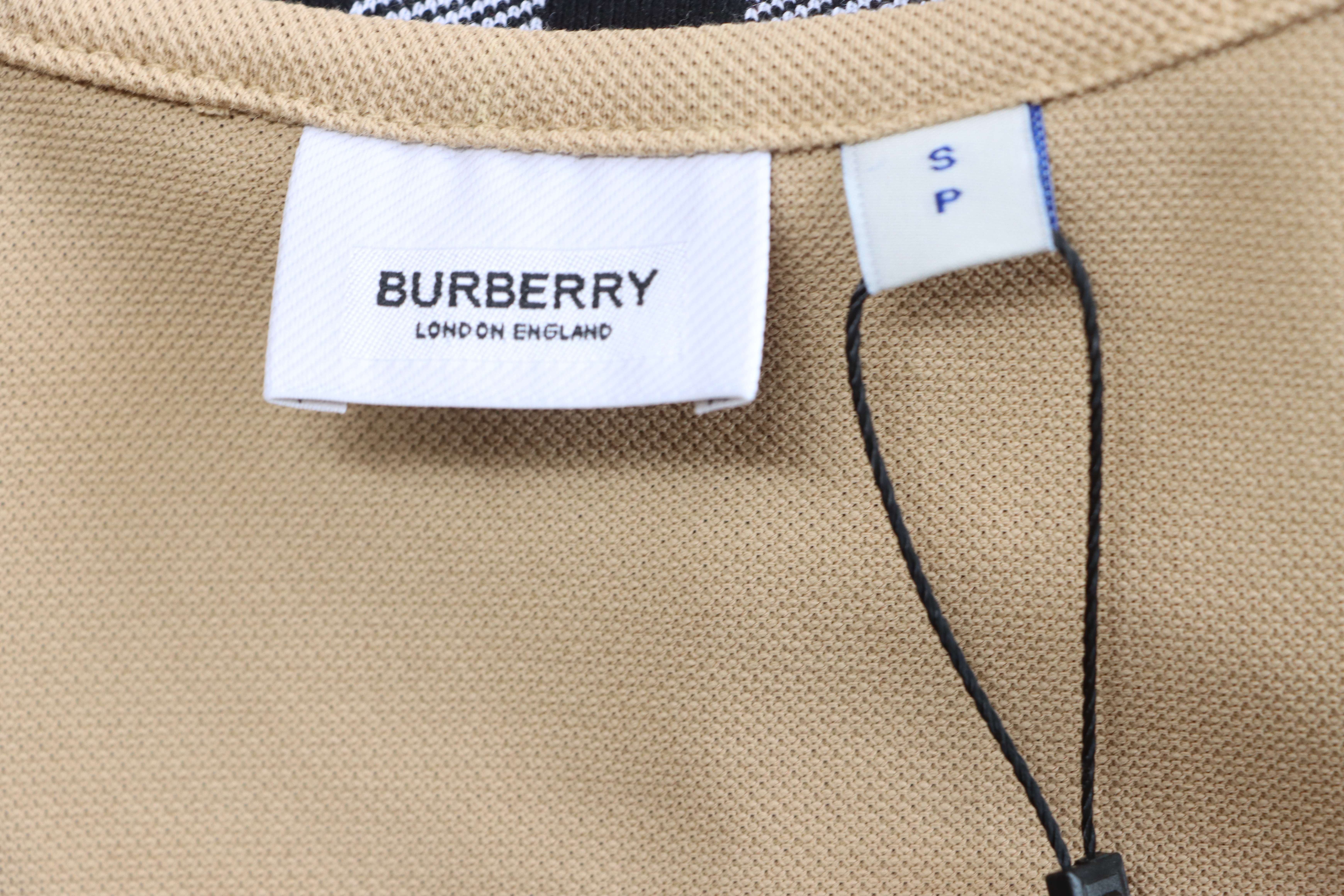 BURBERRY Collar Check Contrast Short Sleeve Polo Shirt Style 1