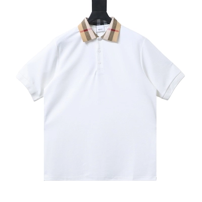 BURBERRY Collar Check Contrast Short Sleeve Polo Shirt Style 2 01