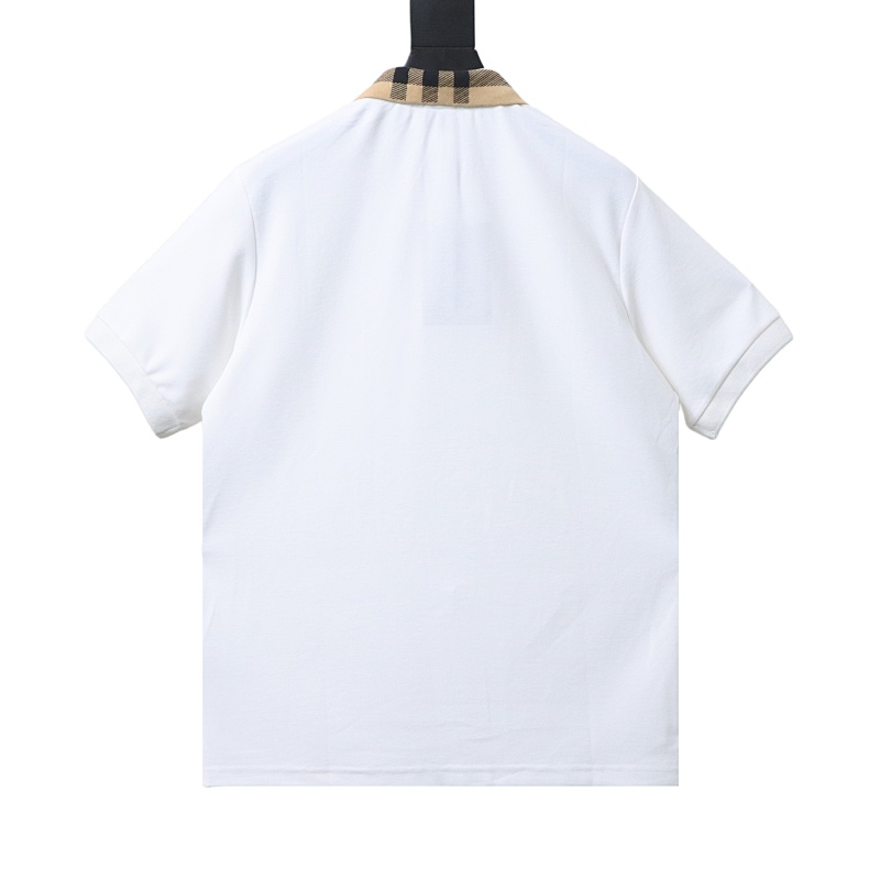 BURBERRY Collar Check Contrast Short Sleeve Polo Shirt Style 2