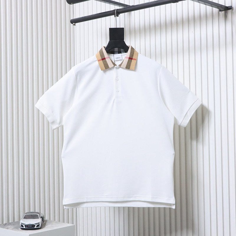 BURBERRY Collar Check Contrast Short Sleeve Polo Shirt Style 2