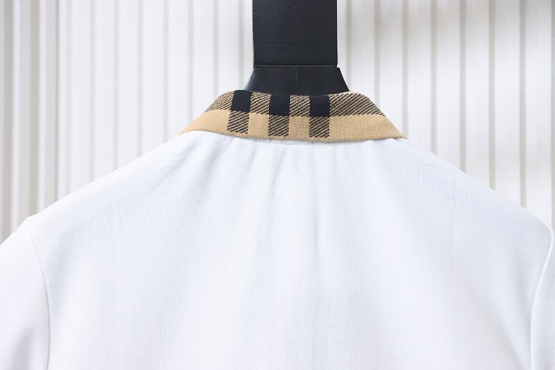 BURBERRY Collar Check Contrast Short Sleeve Polo Shirt Style 2