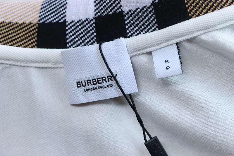 BURBERRY Collar Check Contrast Short Sleeve Polo Shirt Style 2