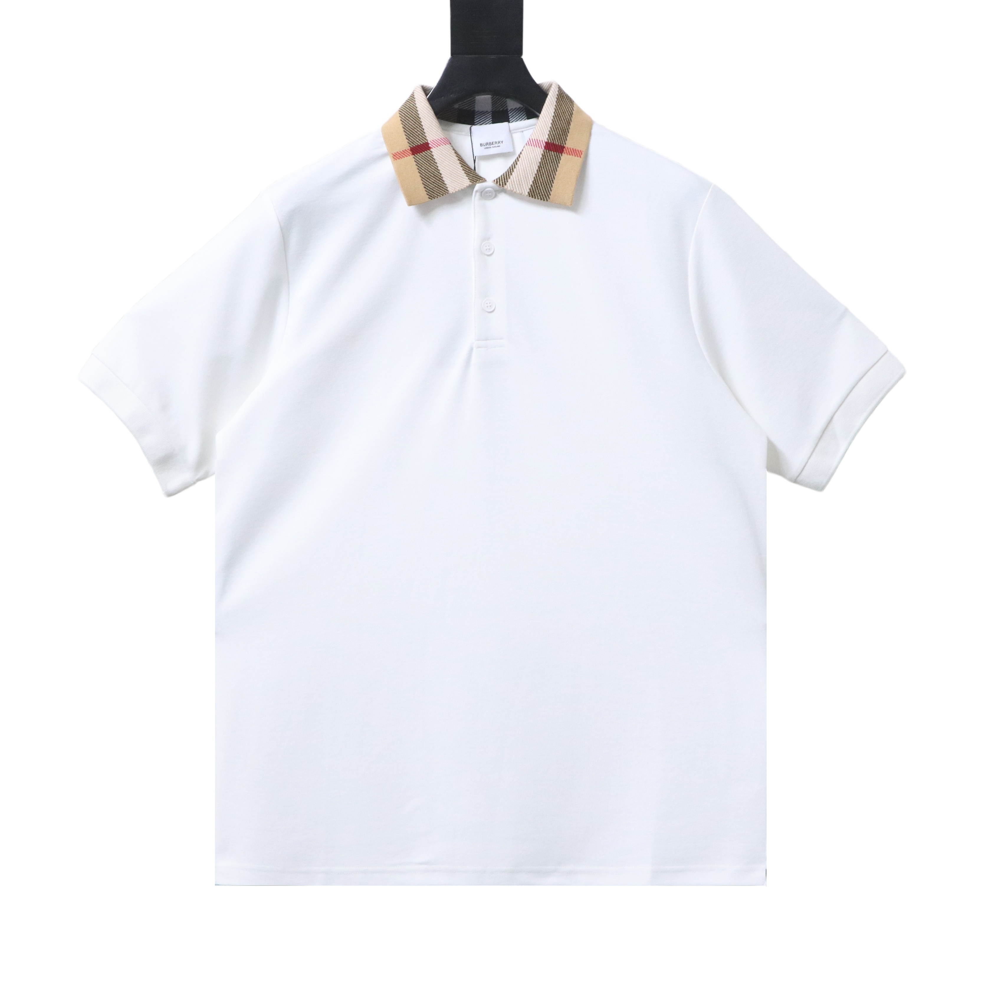 BURBERRY Collar Check Contrast Short Sleeve Polo Shirt Style 2