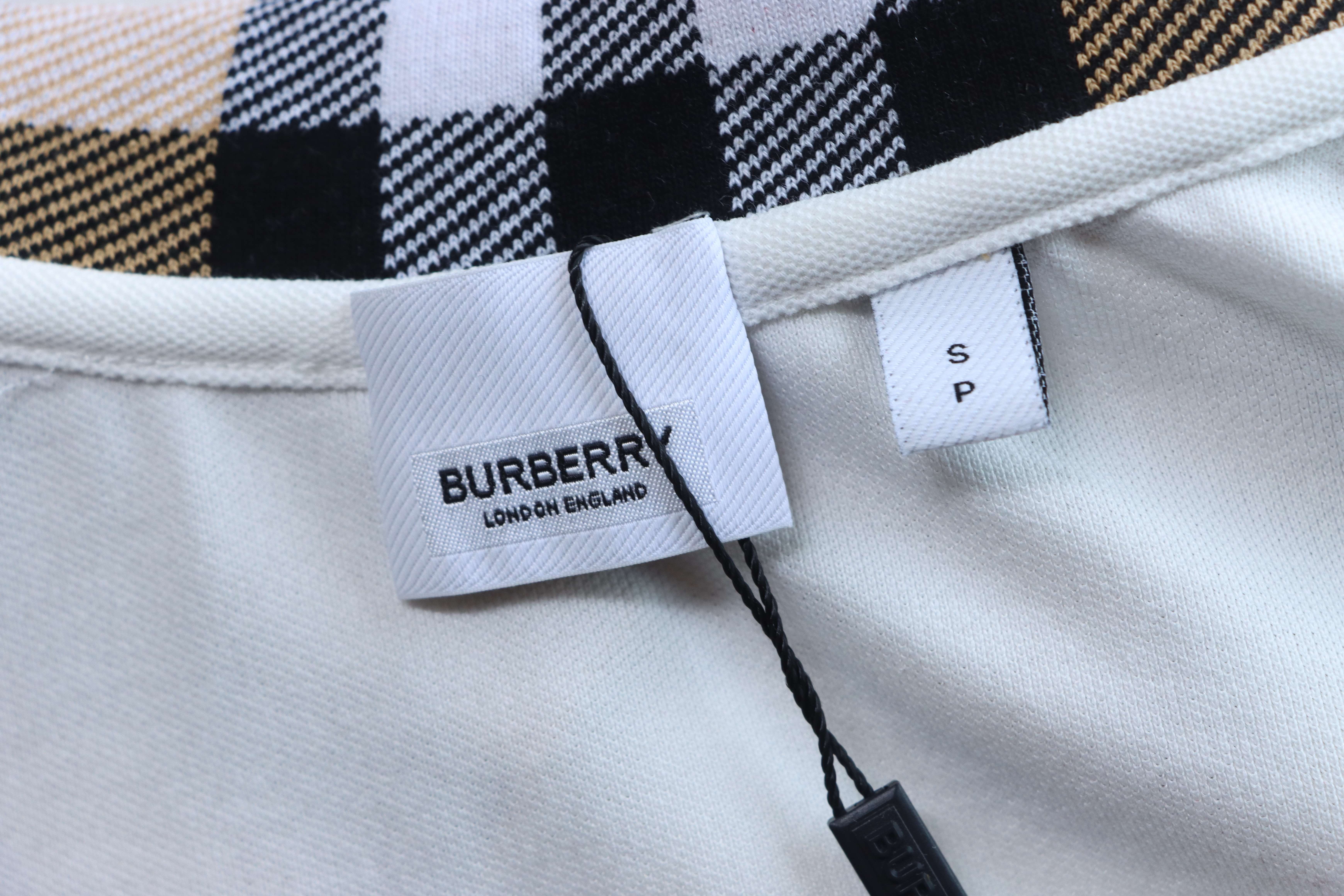 BURBERRY Collar Check Contrast Short Sleeve Polo Shirt Style 2