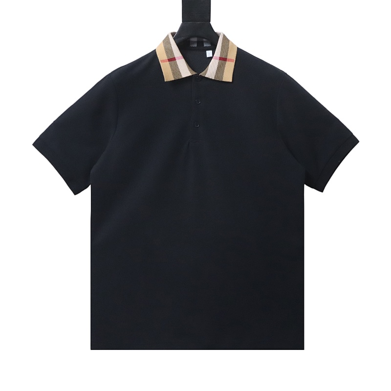 BURBERRY Collar Check Contrast Short Sleeve Polo Shirt Style 3