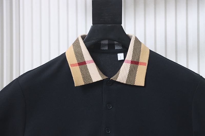 BURBERRY Collar Check Contrast Short Sleeve Polo Shirt Style 3