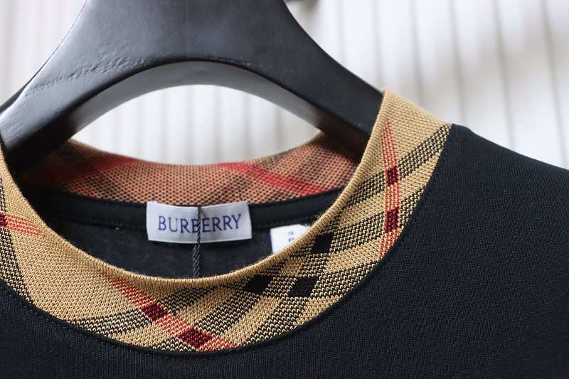 BURBERRY Collar Check Contrast Short Sleeve T-Shirt Style 1