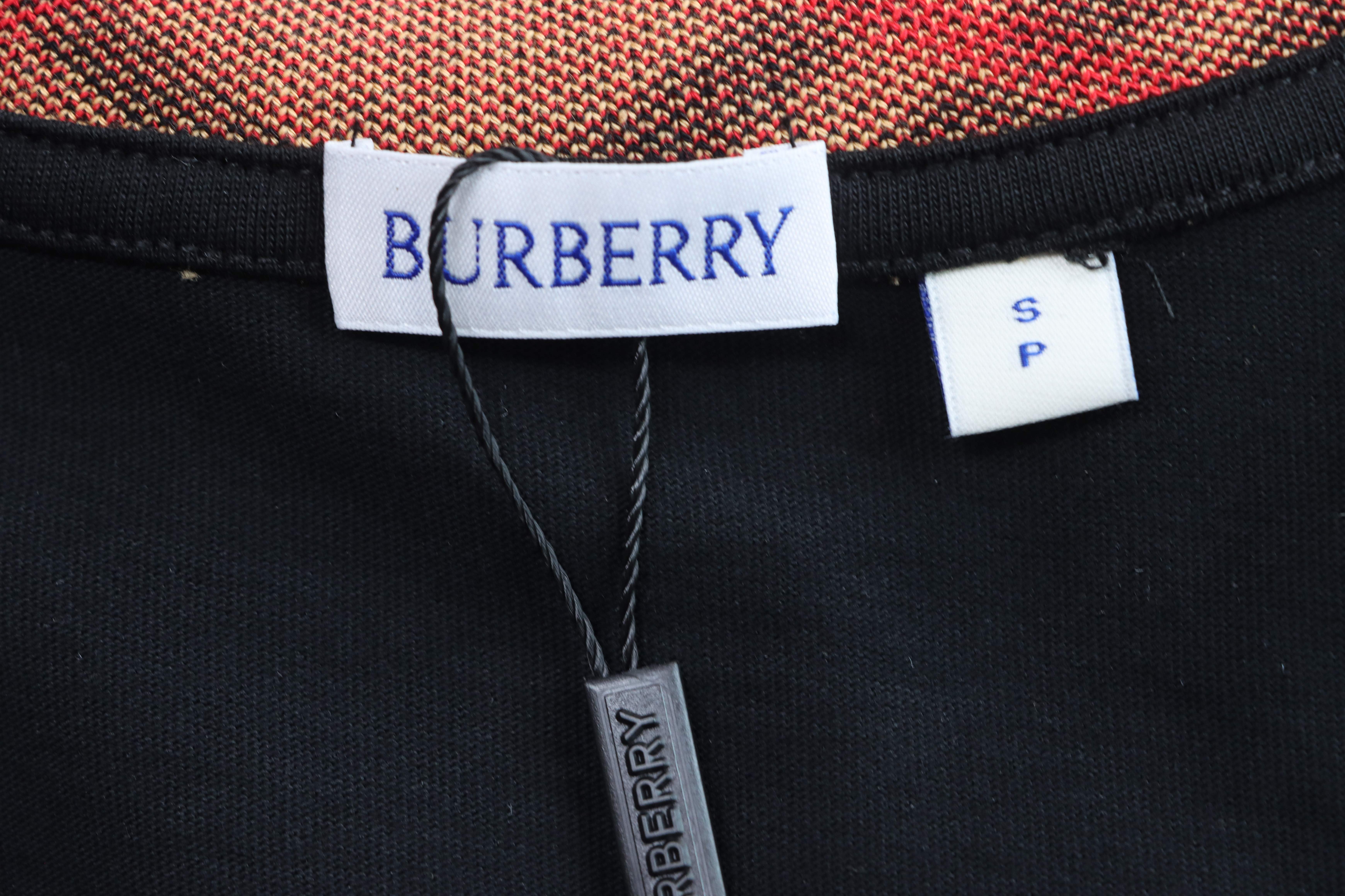 BURBERRY Collar Check Contrast Short Sleeve T-Shirt Style 1